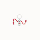 Sterling silver-plated girl and braids key-ring